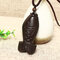 Vintage Style Handmade Wood Fish Pandent Casual Sweater Long Charm Necklace Ethnic Jewelry for Women - #1