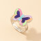 Mode lustige Stimmungsring Einhorn Schmetterling Temperatur Emotion Gefühl ändernde Farbe Ring - 07