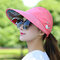 Women Summer Outdoor Gardening Anti-UV Foldable Beach Sunscreen Sun Hat Flower Print Cap - Watermelon Red