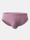 Comfy Plain Modal Briefs Solid Color Pouch Cozy Underwear for Men - Pink