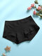 1Pcs Women Cotton Seamless Solid Breathable Cozy Mid Waist Panties - Multi Color - Black
