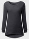 Casual Fashion Pure Color Round Neck Sweater  - Grey