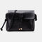 Women Solid Vintage Crossbody Bag PU Leather Shoulder Bag - Black