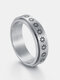 Вращающееся декомпрессионное кольцо со звездами и луной из титановой стали для мужчин - #04