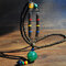 Vintage Handmade Buddha Beads Long Necklace Ethnic Irregular Crystal Pendant Sweater Chain - 06