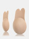 Heben Sie Nipplecovers trägerlose selbstklebende Kaninchenform verstellbare Push-Up-Hochzeitskleider-BHs - Nackt