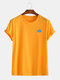 Mens Six Color  Weather Symbol Pattern Breathable Loose T-shirts - Yellow
