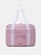 Sweet Oxford Heart-shaped Love Transparent Shoulder Bag Waterproof Wearable Comfy Handle Travel Bag With Coin Bag - Light Pink