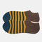 Socks Men's Tide Socks Stripes Shallow Mouth Cotton Sweat-Absorbent Sports Street Tide Socks Four Seasons - Coffee