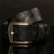 125CM Men High Quality Genuine Cowhide Leather Belt Strap Casual Pin Buckle Jeans Belt - Black