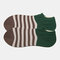 Socks Men's Tide Socks Stripes Shallow Mouth Cotton Sweat-Absorbent Sports Street Tide Socks Four Seasons - Green