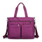 Women Nylon Large Capacity Handbag Multi-pocket Crossbody Bag - Purple