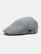 Men Cotton Solid Color Mesh Breathable Sunshade Casual Beret - Light Grey