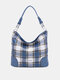 Women Vintage Faux Leather Solid Color Large Capacity Waterproof Handbag Shoulder Bag Tote - #11