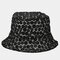 Flower Embroidery Fisherman Hat tTravel Sunscreen Buket Hat Breathable Sun Hat - Black