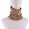 Men Winter Scarf Wool Plush Knit Thick Windproof Warm Vintage Outdoor Ski Cycling Scarf - Khaki