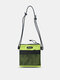 Men Nylon Contrast Color Patchwork Mesh Breathable Zipper Crossbody Bags Mini Envelope Bag Phone Bag - Green