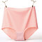 4XL Plus Size High Waisted Seamless Ice Silk Panties - Pink