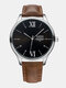 18 Colors Faux Leather Men Business Casual Normal Quartz Watches - #02