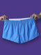 Casual Home Plain Boxer Shorts Inside Cotton Pouch Breathable Skin-friendly Boxer Briefs for Men - Sky Blue