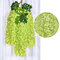 12 pièces / ensemble 100 cm fleurs artificielles soie glycine faux jardin suspendu fleur plante vigne décor de mariage - vert