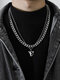2 Pcs Trendy Fashion Hip-hop Multi-layers Capital Alphabet Letter Shape Titanium Stainless Steel Necklace - V