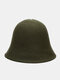 Women Woolen Cloth Solid Color Knitted Casual Warmth Bucket Hat - Green