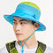 Mens Women Sunscreen Summer Bucket Hat Outdoor Sunshade Breathable Mesh Fisherman Cap - Blue
