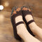 Women Casual Flowers Breathable Mesh Flat Shoes - Brown
