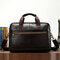 Men Genuine Leather Multi-pocket 14 Inch Laptop Bag Briefcase Business Handbag Crossbody Bag - #04