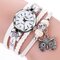 Bohemian Style Cute Owl Pendant Leather Bracelet Watch Trendy Multilayer Wrist Watches for Women - White