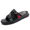 Men Fabric Buckle Large Size Slip On Soft Casual Beach Slippers - Black 1