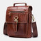 Men Vintage Genuine Leather Business Crossbody Bag - Brown