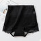 High Waisted Lace Tummy Shaping Cotton Seamless Panties - Black
