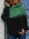 Landscape Print Long Seeve Plus Size Casual Hoodie - Green