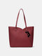Women Cat Pattern Multifunction Shoulder Bag Handbag - Wine Red