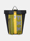 Men Women Ins Vintage Patchwork Large Capacity Outdoor Travel Backpack - Yellow