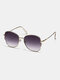 Men's Fashion Trend Outdoor UV Protection Gradient Metal Butterfly Large Frame Sunglasses - Gray