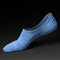 Men Cotton Breathable Boat Socks Comfortable Non-Slip Solid Color Invisible Socks - Lake Blue