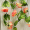 Flores artificiais Rose Garland Silk Flowers Vine Fake Leaf Party Garden Wedding Home Decor - champanhe