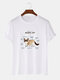 Men 100% Cotton Raccoon Print Casual T-shirt - #03