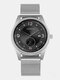 8 Colors Stainless Steel Alloy Men's Casual Business Watch Simple Digital Alloy Mesh Strap Quartz Watch - Silver Band Black Case