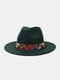 JASSY Men's Felt Fashion Outdoor Casual Sunshade Flat Brim Hat Fedora Hat Bucket Hat - #23