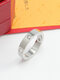 Simple Titanium Steel Couple Rings Wild Inlaid Diamond Ring Valentine's Day Gift - Silver With Diamond