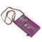 Women Microfiber Hand Painted 6 Card Slot National Phone Bags Multi-function Crossbody Bags - Purple