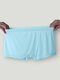 Thin Breathable Ice Silk Low Waist Translucent U Convex Boxers for Men - Light Blue