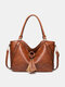 JOSEKO Women's Faux Leather Vintage Casual Simple Soft Handbag ShoulderCrossbody Bag - Brown