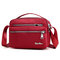 Women Nylon Waterproof Lightweight Multi-slot Crossbody Bags Solid Handbags - Wine Red