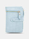 PU Leather Elegant Multiple Card Short Wallet Multi-funciton Tri-fold Wallet - Blue