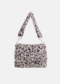 Women Plush Fluffy Leopard Pattern Printing Shoulder Bag Handbag - 03